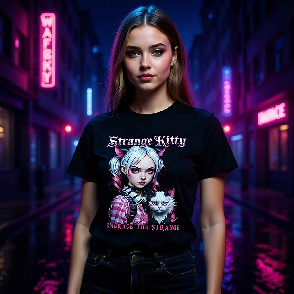 Strange kitty Heavyweight Unisex Crewneck T-shirt | Gildan® 5000